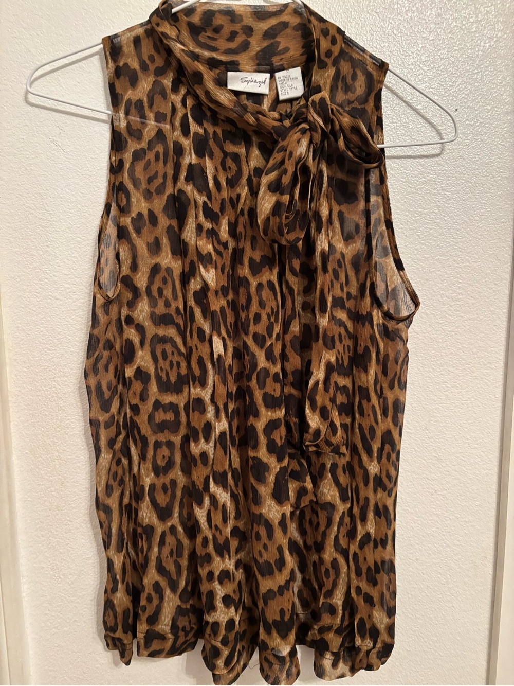 Vintage Spiegal silk leopard print sleeveless blouse 8 - Picture 2 of 8